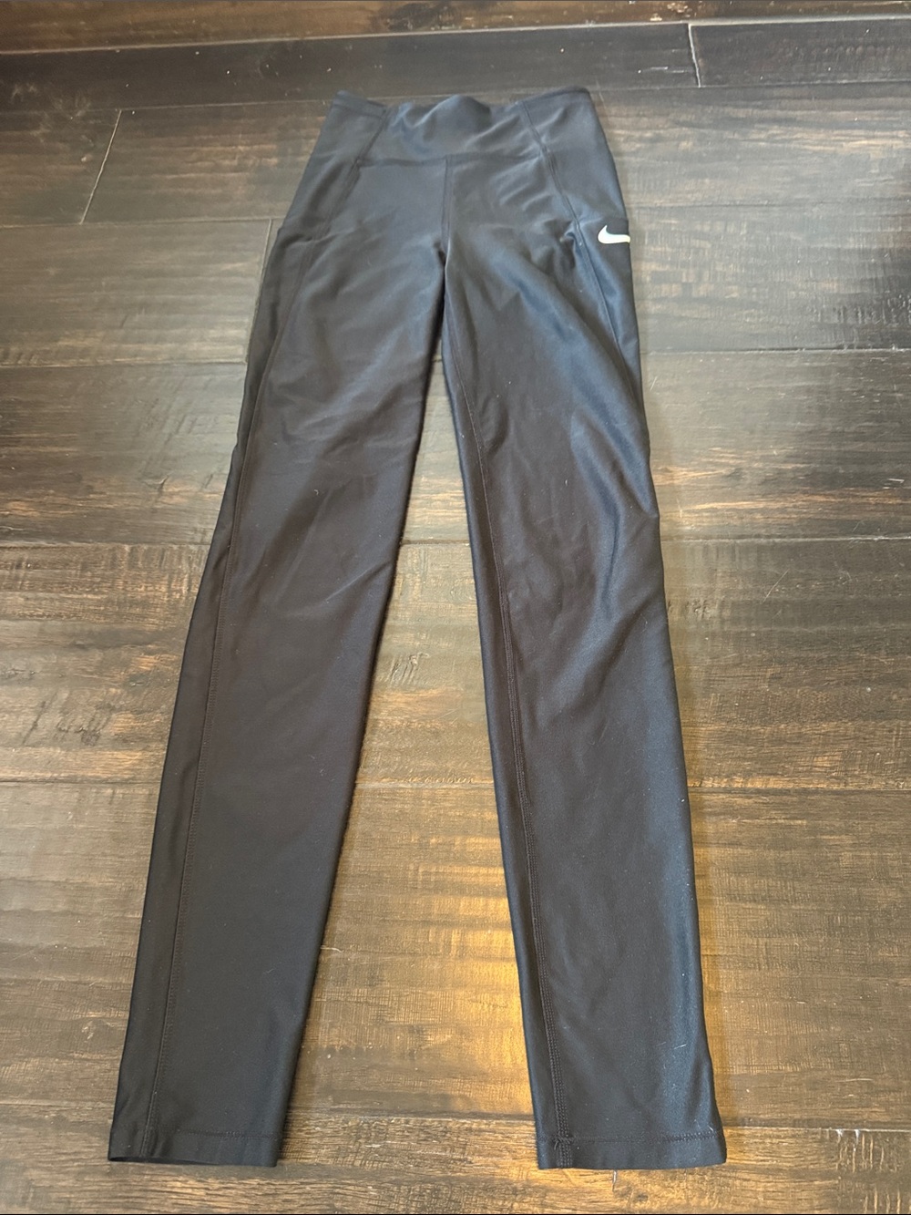 Nike Black Girls' Performance Leggings with White Swoosh